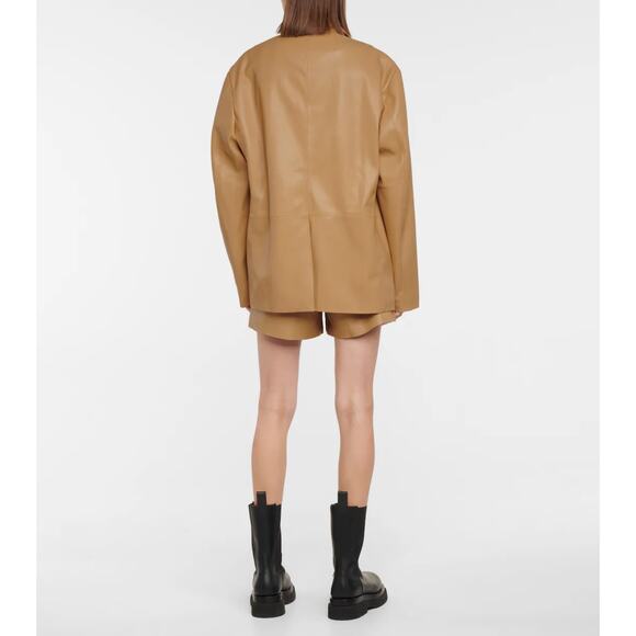 NWT The Frankie Shop Faux‎ Leather Olympia Blazer Butter Tan Medium Large Loose - Picture 4 of 10